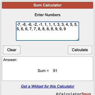 Online calculator: Quick Sum Calculator.